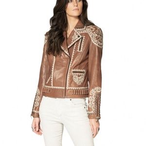 COPY - Double D Ranch Bandidas Bullwhip Brown Leather Jacket